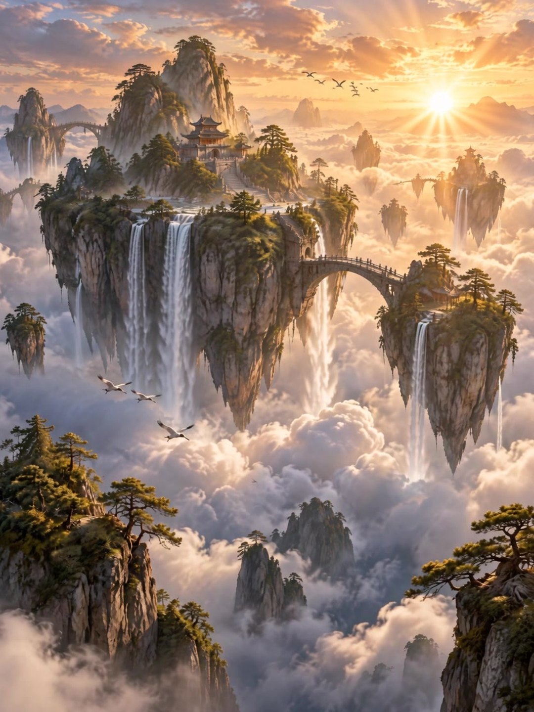 Floating islands brought to life AI prompt example