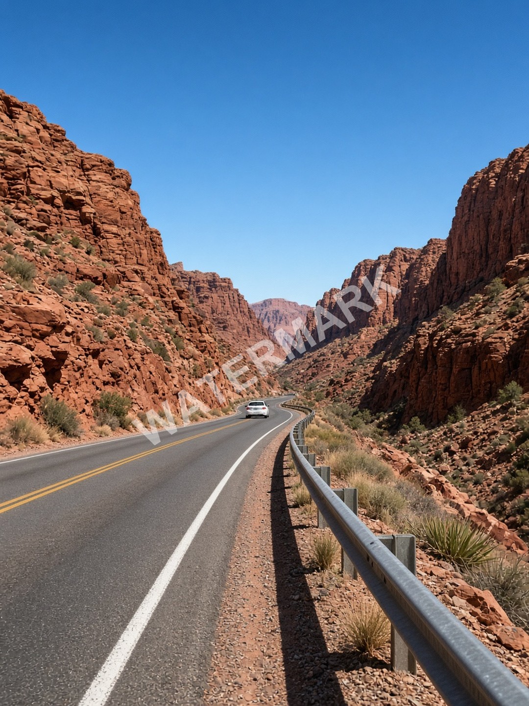 Watermark Removed from a Canyon Road Photo AI prompt example